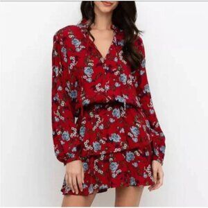 NEW Yumi Kim Love Always Red Floral Print Dress Size Medium